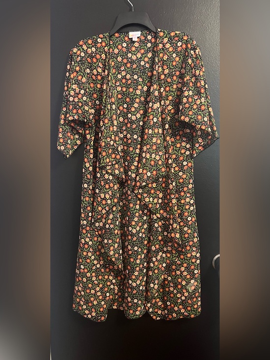 LuLaRoe Accessories - LuLaRoe Black Floral Cardigan with Orange and Green Flowers